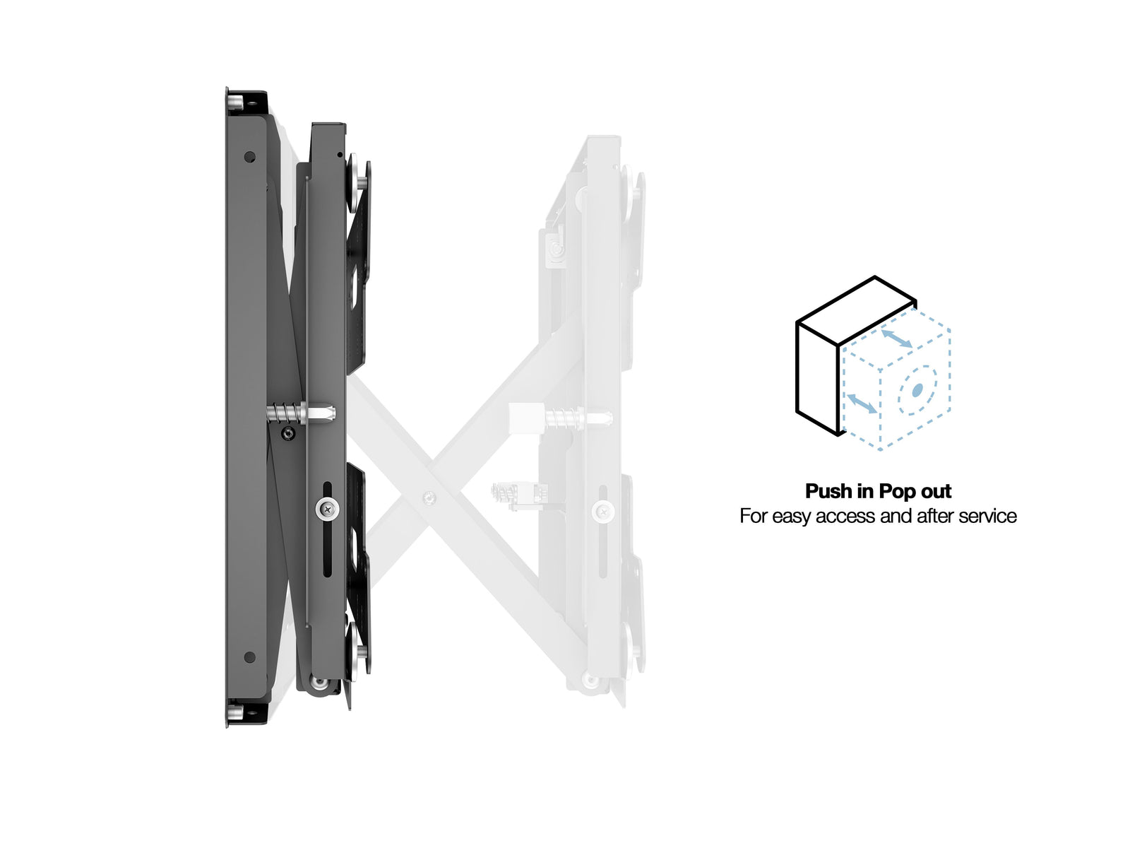 Multibrackets M Public Video Wall Push-Out Mount Small for 32"–55" Screens | 7350105210884 Wall Mount Bracket Multibrackets