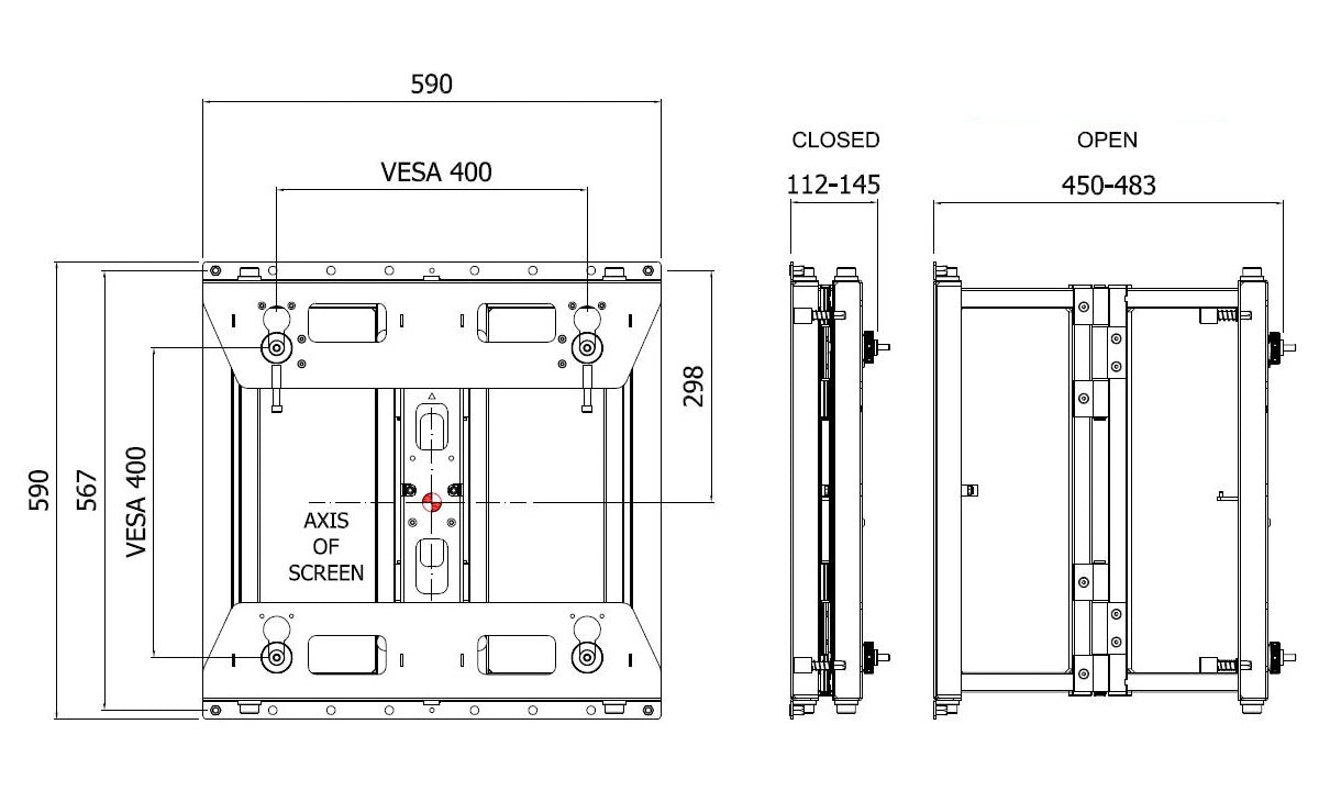 Multibrackets M Public Video Wall Push-Out Mount Super Duty for 50"–110" Screens | 7350073734818 Wall Mount Bracket Multibrackets
