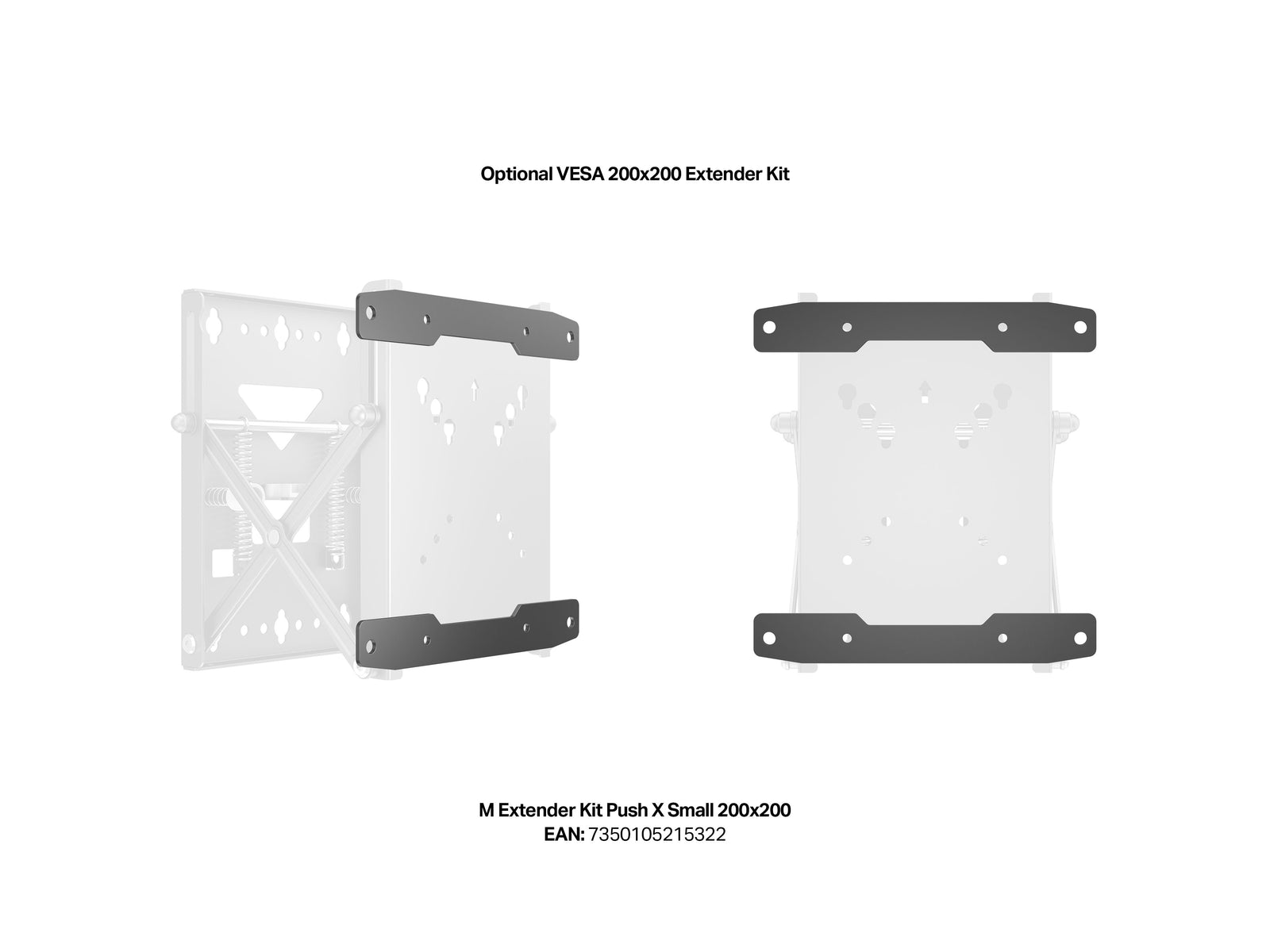 Multibrackets M Public Video Wall Push-Out Mount X Small for 13"–32" Screens | 7350105210952 Wall Mount Bracket Multibrackets