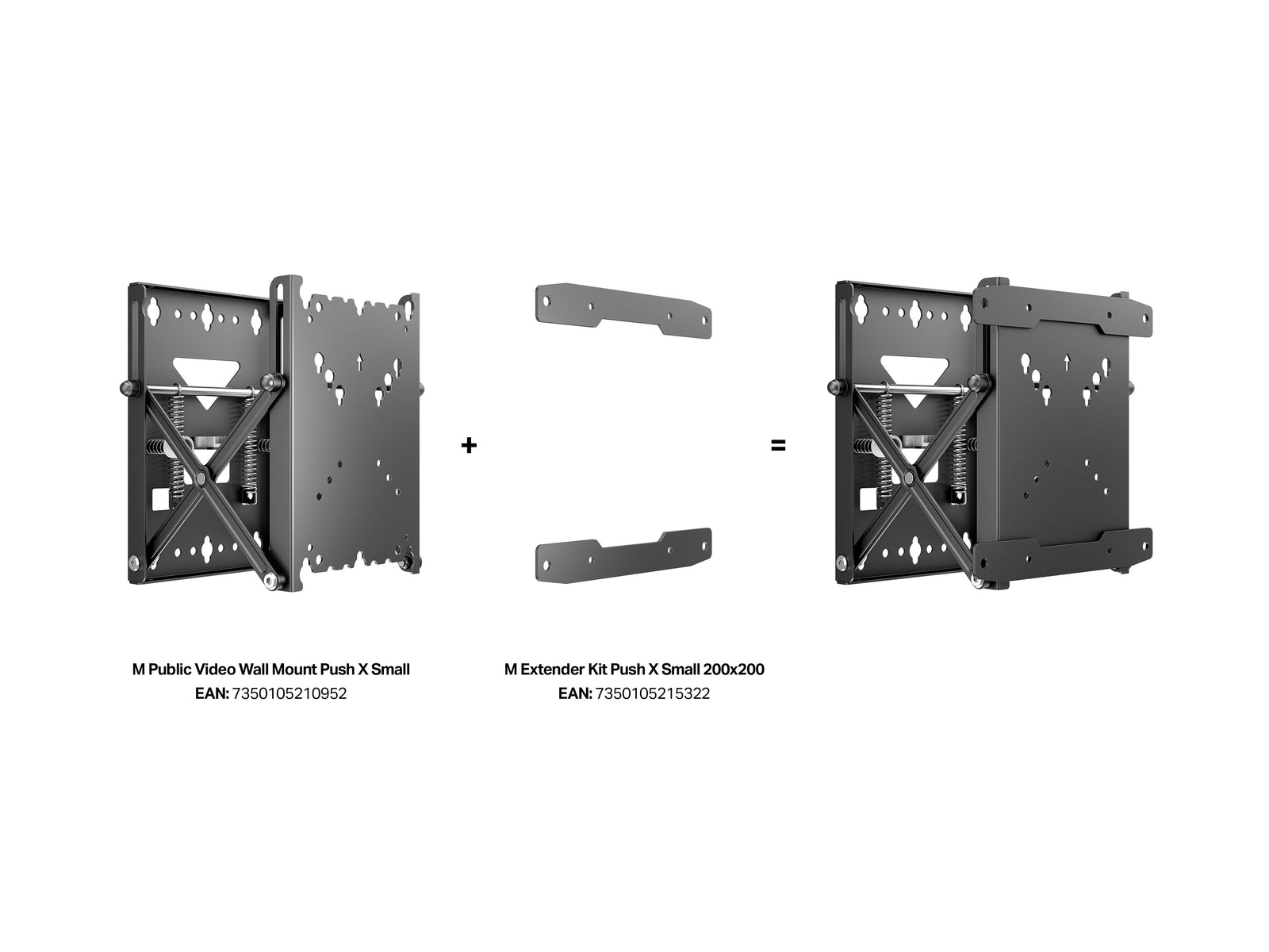 Multibrackets M Public Video Wall Push-Out Mount X Small for 13"–32" Screens | 7350105210952 Wall Mount Bracket Multibrackets