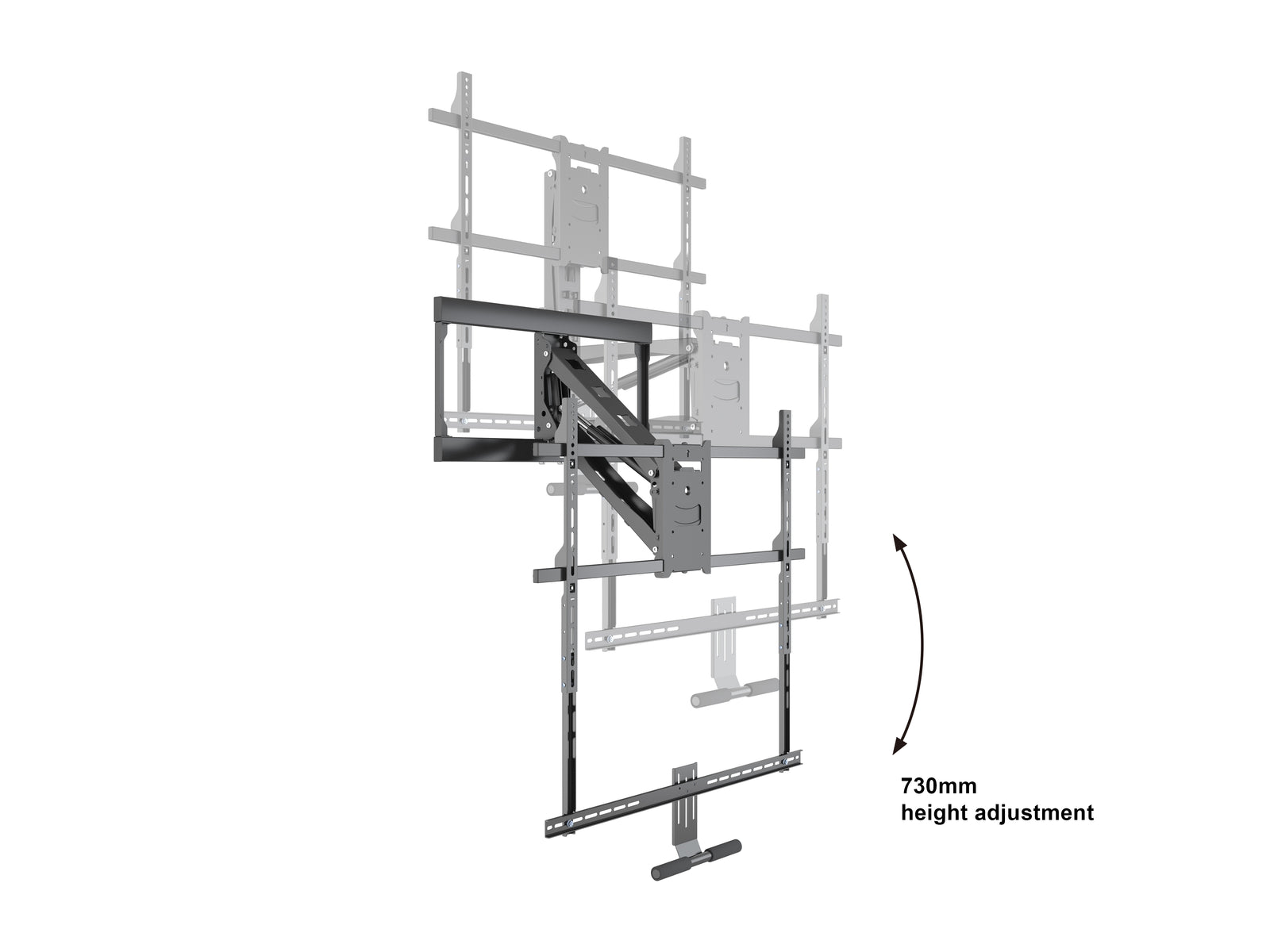 Multibrackets M Pull Down Full Motion Flexarm X-Large Wall Mount with Soundbar Holder for 55"–86" Screens | 7350105214301