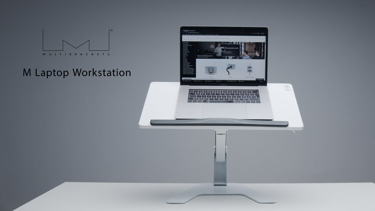 Multibrackets M Sit-Stand Height Adjustable Laptop Workstation - White | 7350073739141