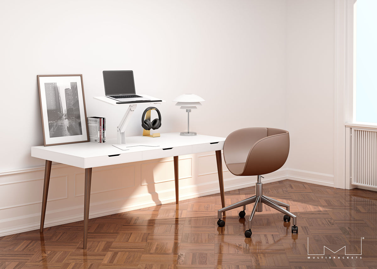 Multibrackets M Sit-Stand Height Adjustable Laptop Workstation - White | 7350073739141 Workstation Multibrackets
