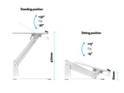Multibrackets M Sit-Stand Height Adjustable Laptop Workstation - White | 7350073739141 Workstation Multibrackets