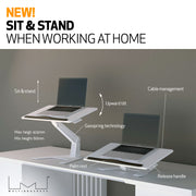 Multibrackets M Sit-Stand Height Adjustable Laptop Workstation - White | 7350073739141