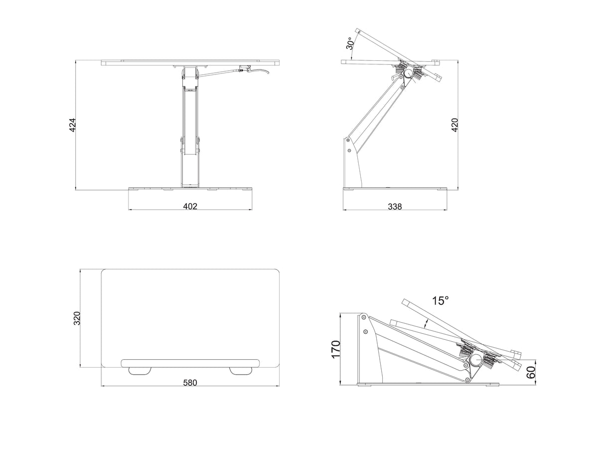 Multibrackets M Sit-Stand Height Adjustable Laptop Workstation | 7350073739127 Workstation Multibrackets