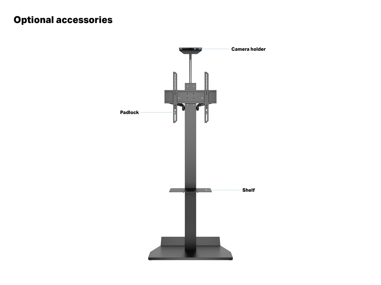 Multibrackets M Tilt & Roll Black Mobile Floor Stand for 32"-55" Screens | 7350105217982 Floor Stand Multibrackets