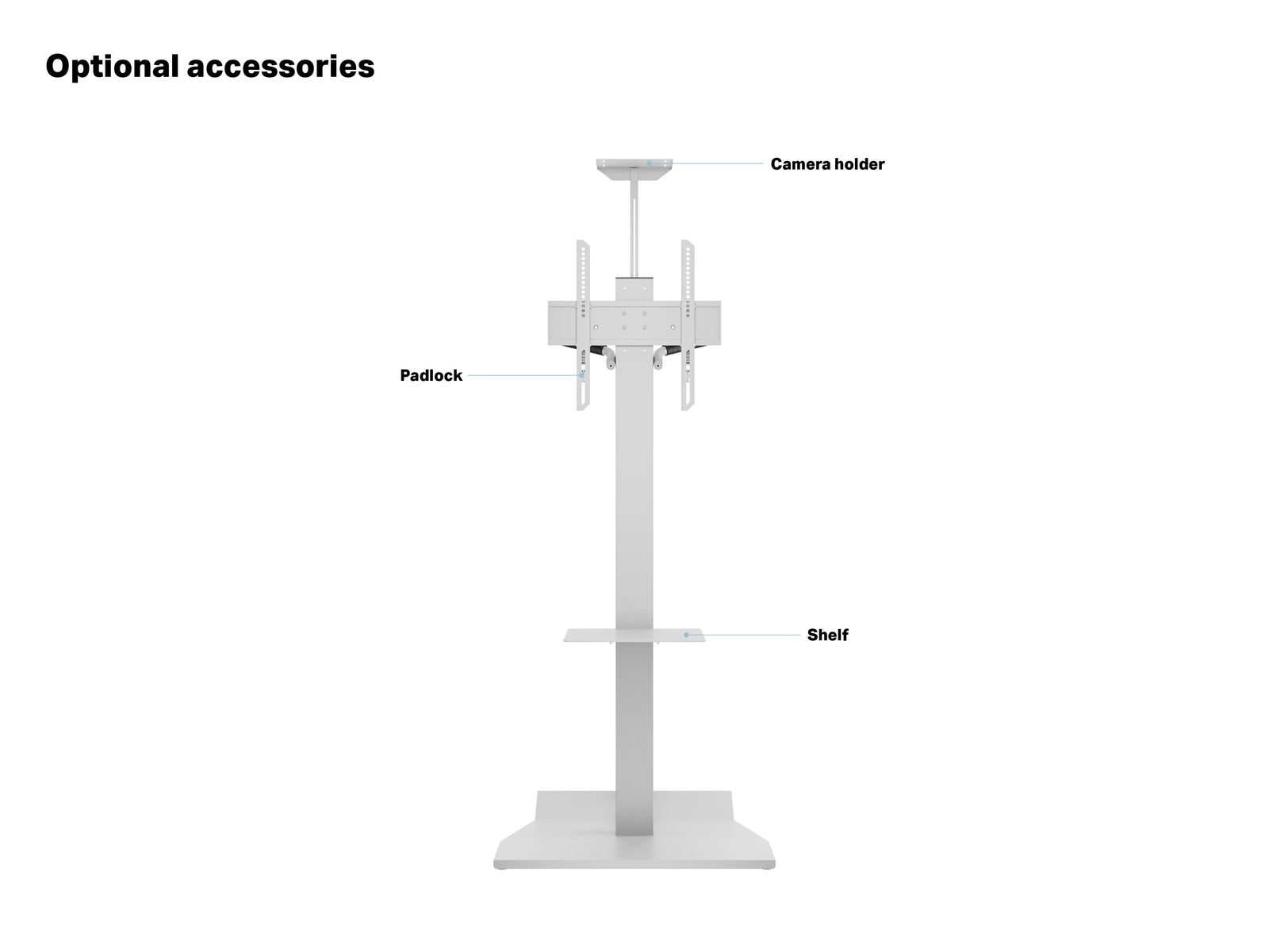 Multibrackets M Tilt & Roll White Mobile Floor Stand for 32"-55" Screens | 7350073732364 Floor Stand Multibrackets