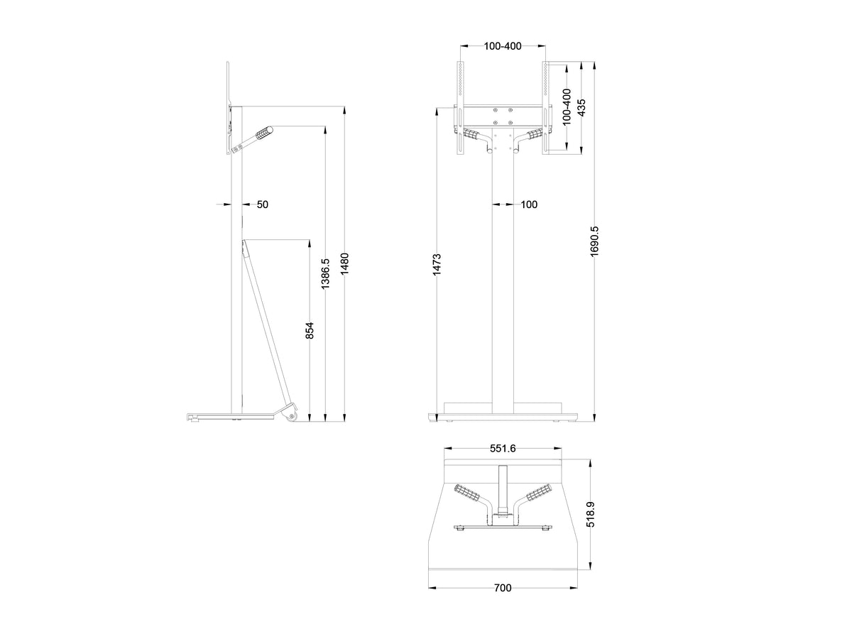 Multibrackets M Tilt & Roll White Mobile Floor Stand for 32"-55" Screens | 7350073732364 Floor Stand Multibrackets