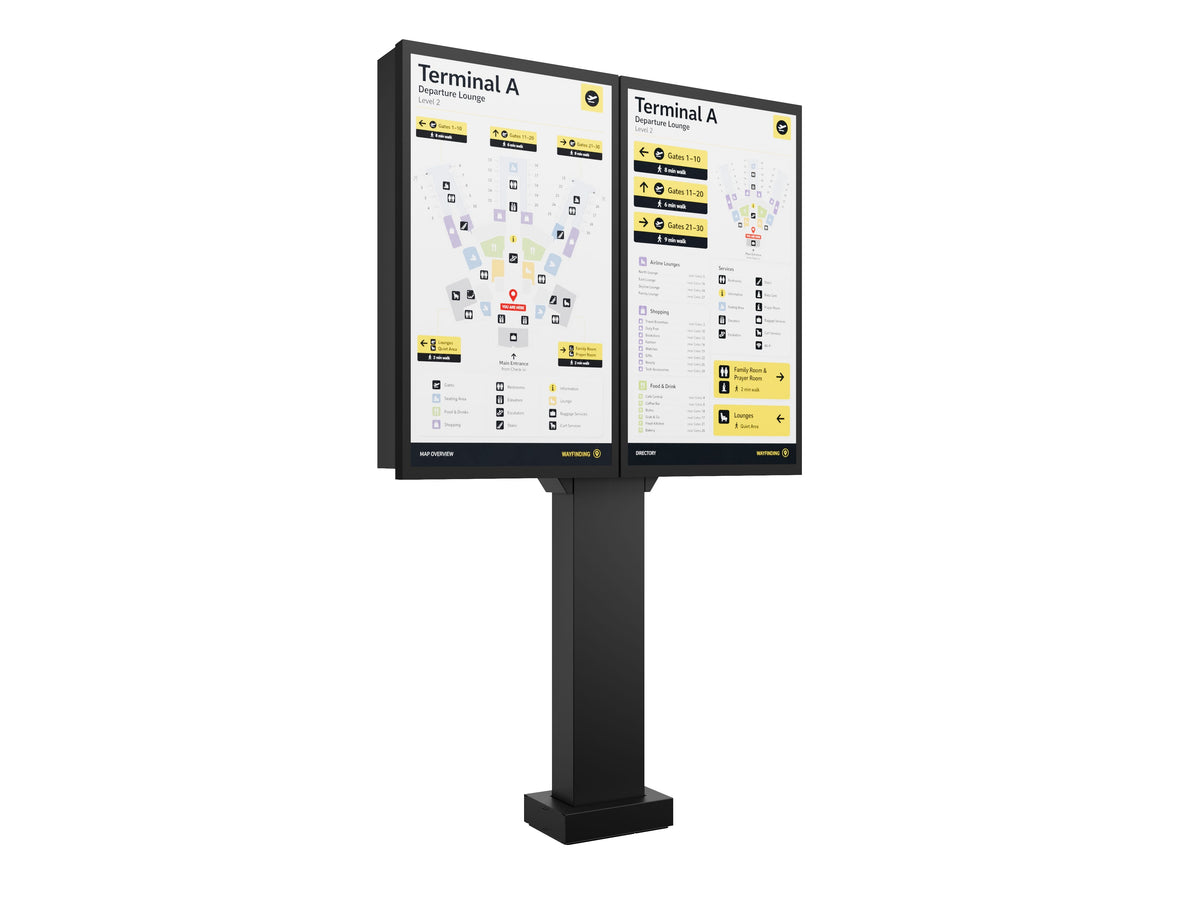 Multibrackets M Totem Pro Dual-Sided Outdoor Stand for 55" LG Displays – Black | 7340234814947 Floor Stand Multibrackets