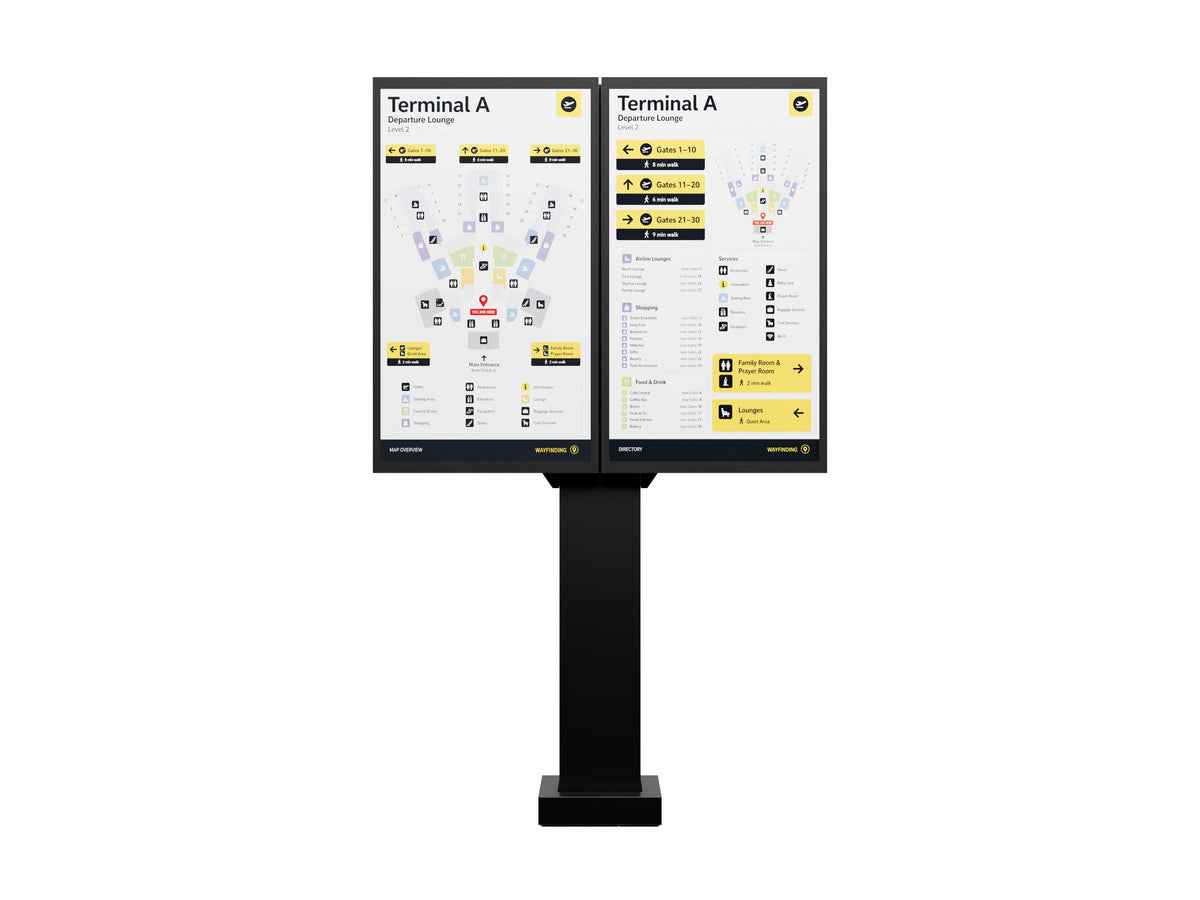 Multibrackets M Totem Pro Dual-Sided Outdoor Stand for 55" LG Displays – Black | 7340234814947 Floor Stand Multibrackets