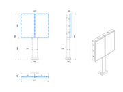 Multibrackets M Totem Pro Dual-Sided Outdoor Stand for 55" LG Displays – Black | 7340234814947 Floor Stand Multibrackets