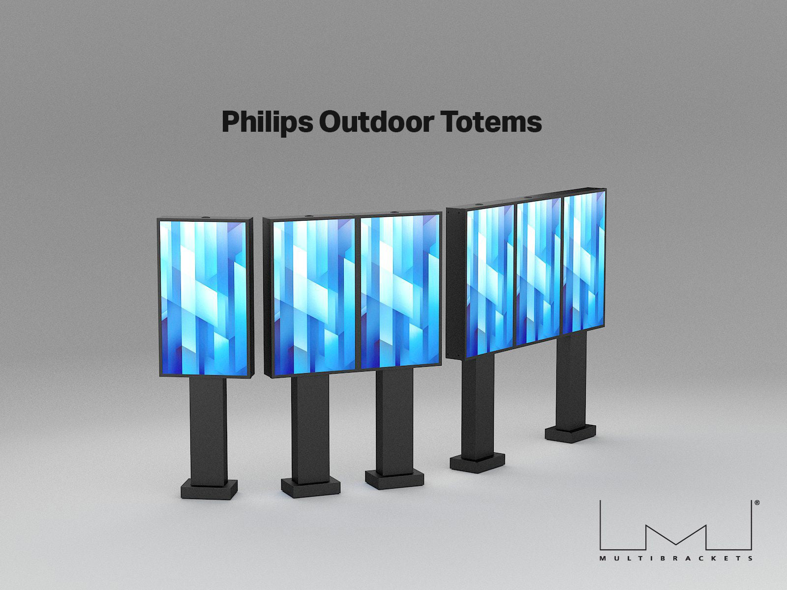 Multibrackets M Totem Pro Dual 55BDL60 – Dual 55" Outdoor Display Totem Wall Mount Bracket Multibrackets