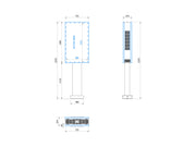 Multibrackets M Totem Pro Dual B2B OH55 A-S/DX – Dual 55" Outdoor Display Totem Wall Mount Bracket Multibrackets