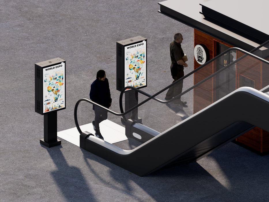 Multibrackets M Totem Pro Dual B2B OH55 A-S/DX – Dual 55" Outdoor Display Totem Multibrackets Outdoor Wall Mount Brackets Multibrackets