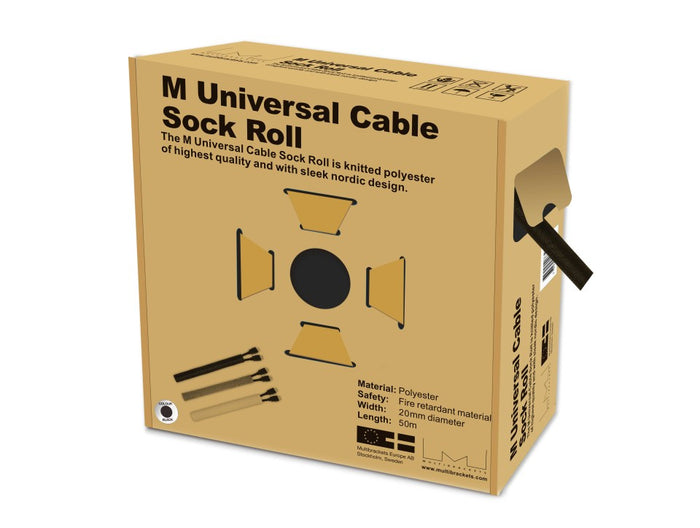 Multibrackets M Universal 50m Cable Sock Roll 20-40mm - Black | 7350022732452 Cable Accessory Multibrackets