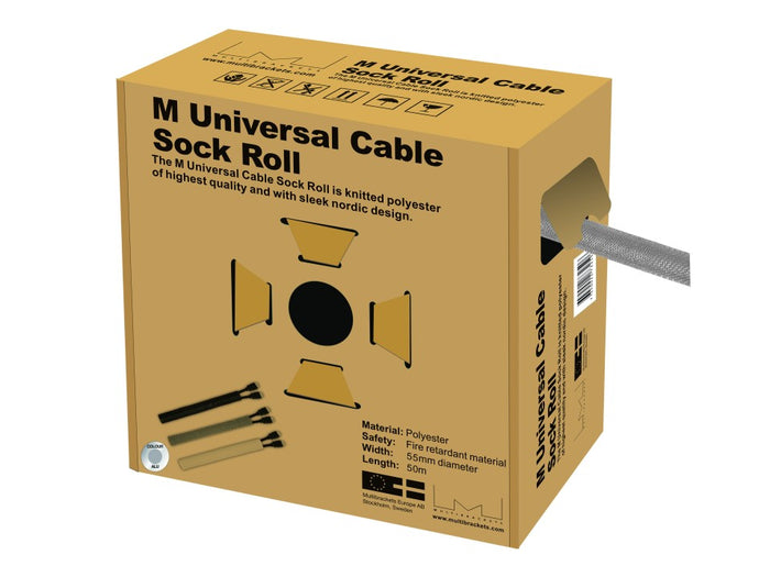 Multibrackets M Universal 50m Cable Sock Roll 55-110mm - Silver | 7350022732506 Cable Accessory Multibrackets