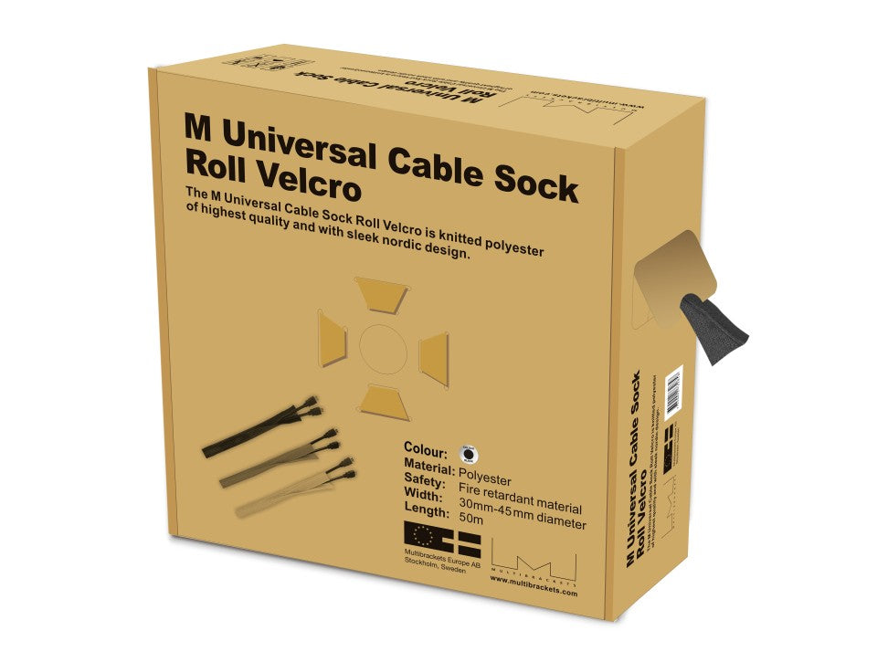 Multibrackets M Universal 50m Cable Sock Roll Velcro 30-45mm - Black | 7350022732858