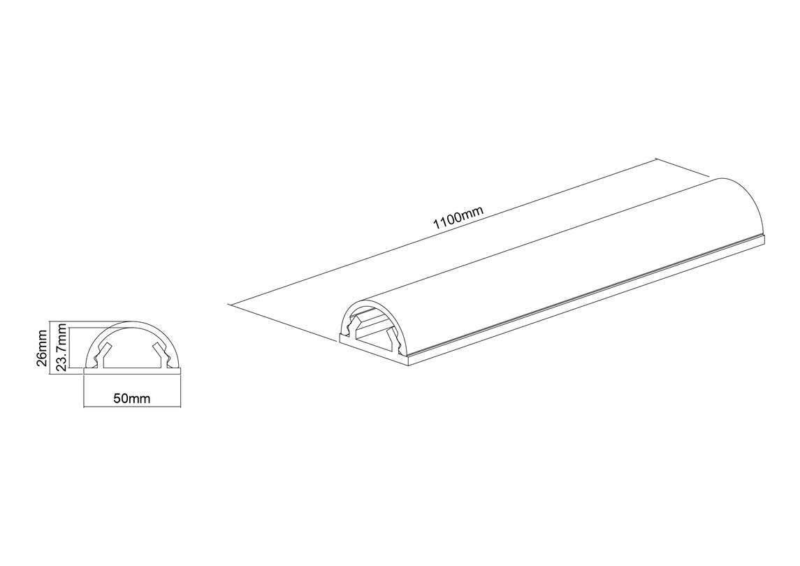 Multibrackets M Universal Cable Cover 1100mm 50mm - White | 7350022731356