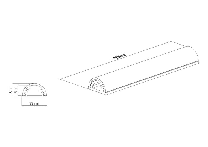 Multibrackets M Universal Cable Cover 1600mm 33mm - Aluminium | 7350022731301 Mount Accessories Multibrackets