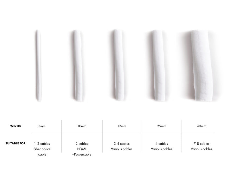 Multibrackets M Universal Cable Sock Self Wrap 19mm 25m - White | 7350022734203