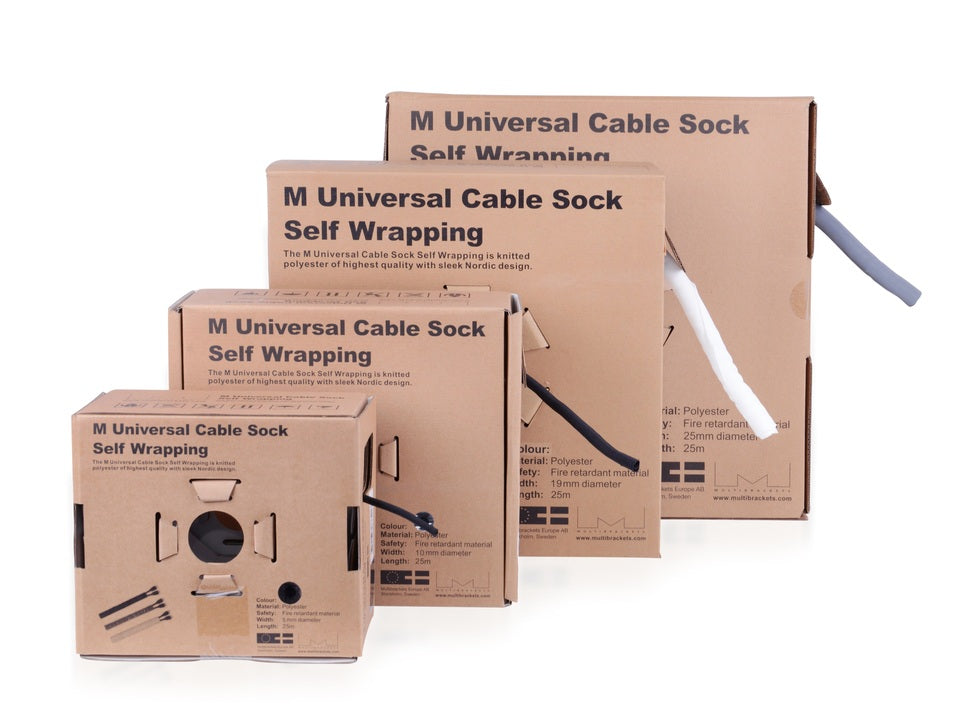 Multibrackets M Universal Cable Sock Self Wrap 5mm 25m - White | 7350073733194