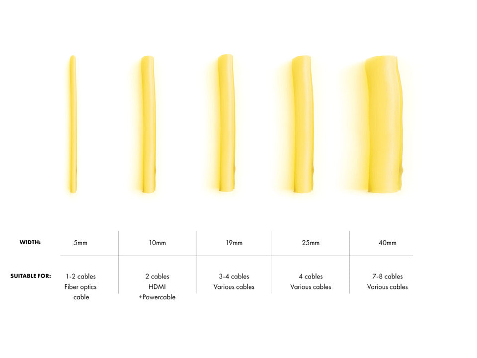 Multibrackets M Universal Cable Sock Self Wrap 5mm 25m - Yellow | 7350073734382