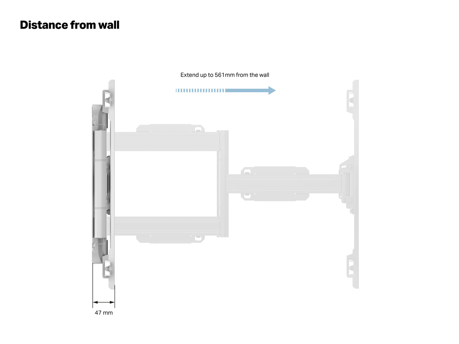 Multibrackets M Universal Flexarm Pro Full Motion Wall Mount for 40"–70" Screens | 7350105212765