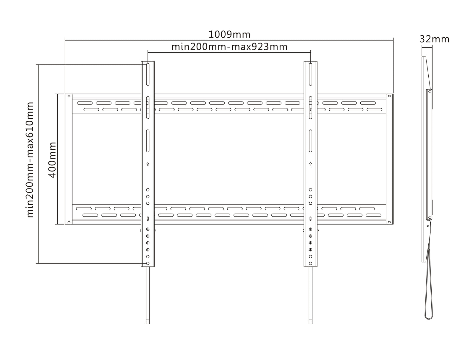 Multibrackets M Universal HD Wall Mount for 60"–100" Screens | 7350073738823 Wall Mount Bracket Multibrackets