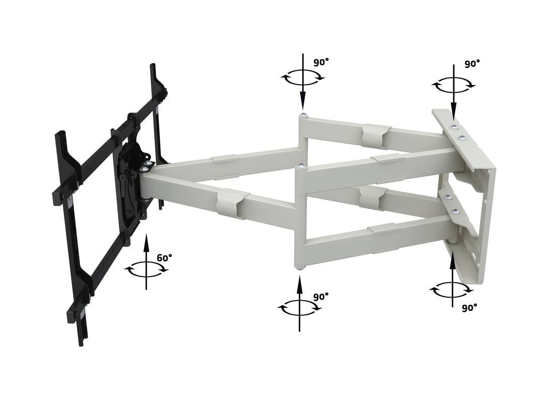 Multibrackets M Universal Long Reach Dual Arm TV Wall Mount - 50" to 86" Screen Wall Mount Bracket Multibrackets