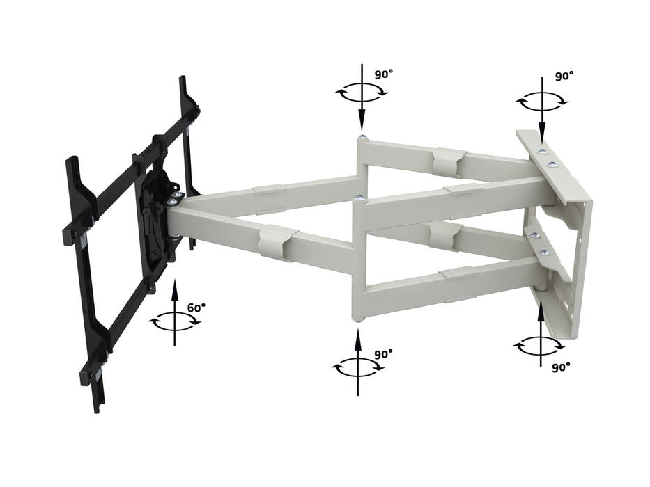 Multibrackets M Universal Long Reach Dual Arm TV Wall Mount - 50" to 86" Screen Wall Mount Bracket Multibrackets