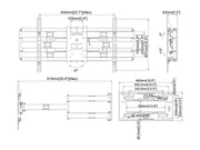 Multibrackets M Universal Long Reach Dual Arm TV Wall Mount - 50" to 86" Screen Wall Mount Bracket Multibrackets