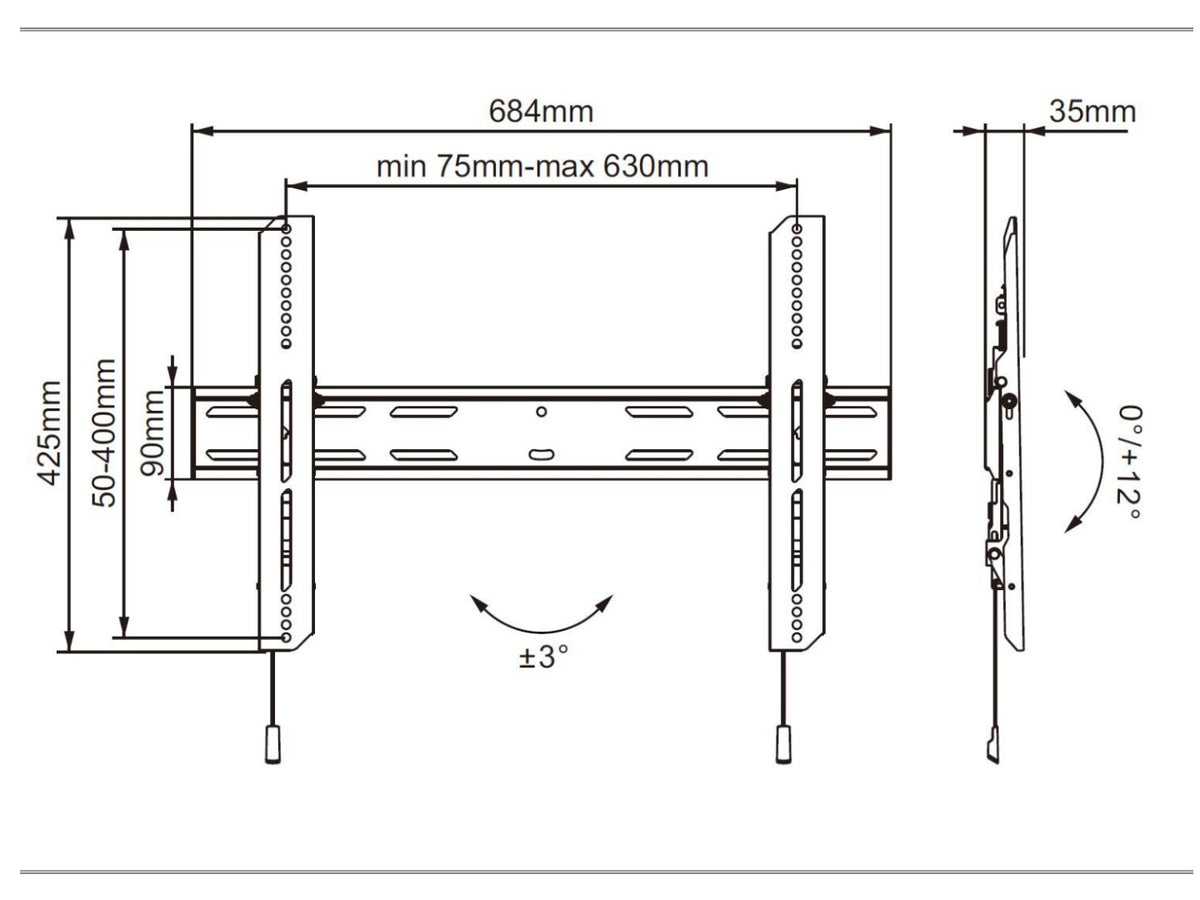 Multibrackets M Universal Outdoor Tilt Wall Mount for 40"–75" Screens | 7350073736690