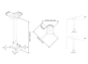 Multibrackets M Universal Projector Ceiling Mount 1600-3000mm with Fine tune | 7350073730742 Projector Mount Multibrackets