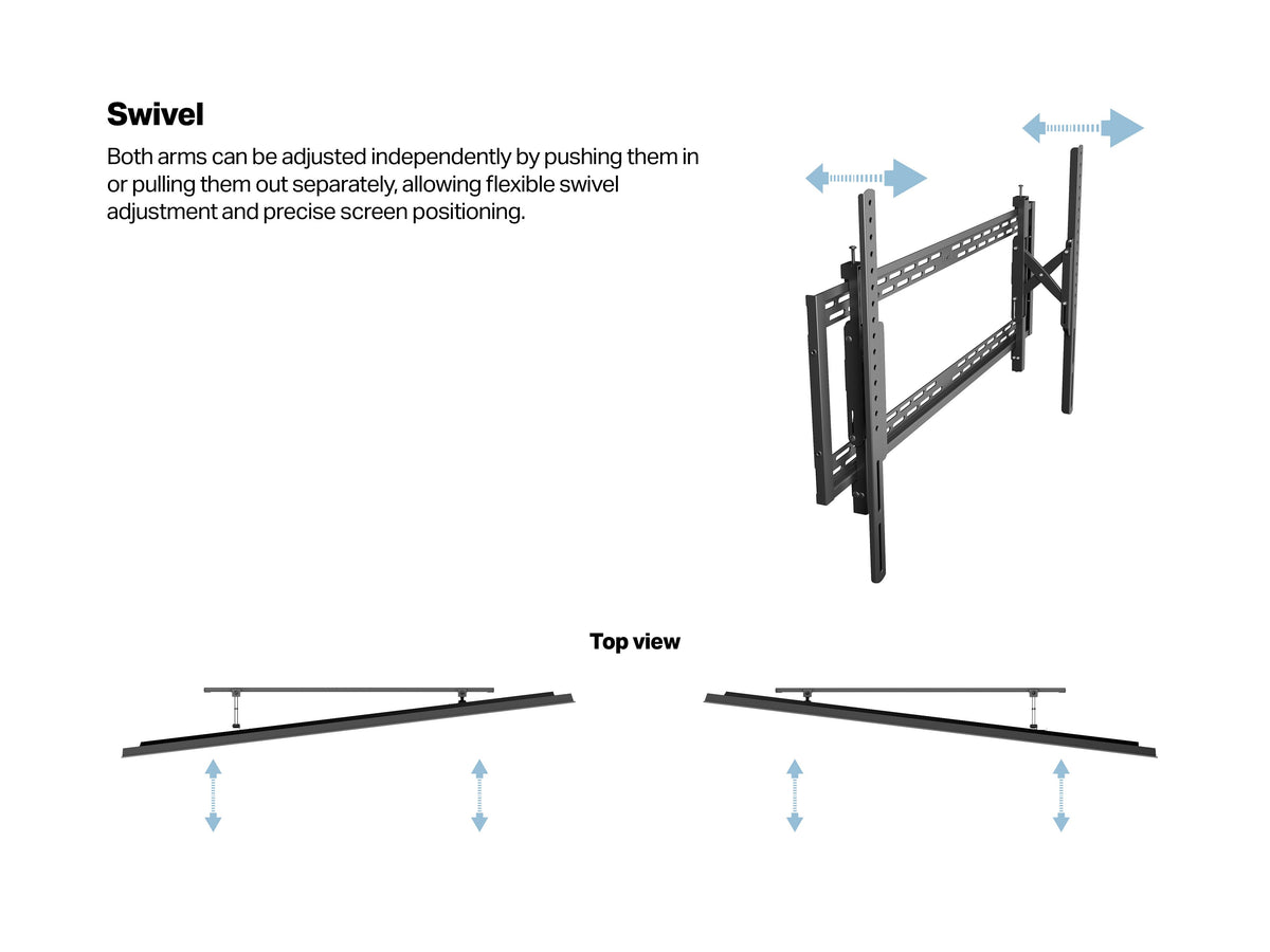 Multibrackets M Universal Push-Out 900 TV Wall Mount VESA 900x600 – Black | 7340234814961 Wall Mount Bracket Multibrackets