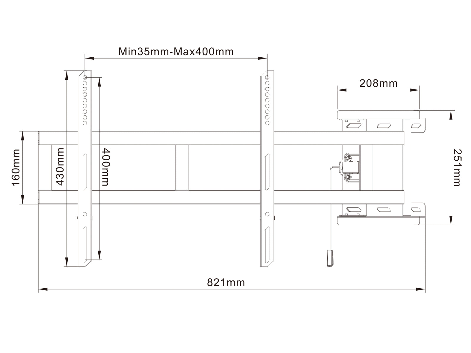 Multibrackets M Universal Swing Arm Full Motion Wall Mount for 26"–47" Screens | 7350022736214 Wall Mount Bracket Multibrackets
