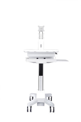 Multibrackets M Universal Workstation Cart DT for Screens up to 27" - Silver & White | 7350073730773 Workstation Cart Multibrackets