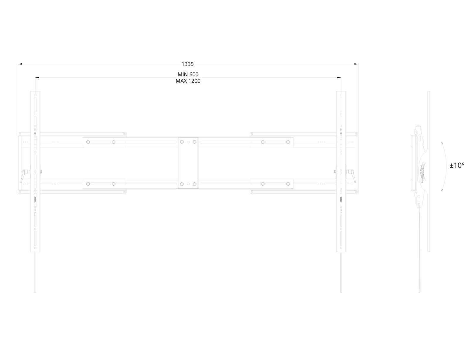 Multibrackets M Universal X-Large Tilt Wall Mount for 65"–140" Screens | 7350022738447