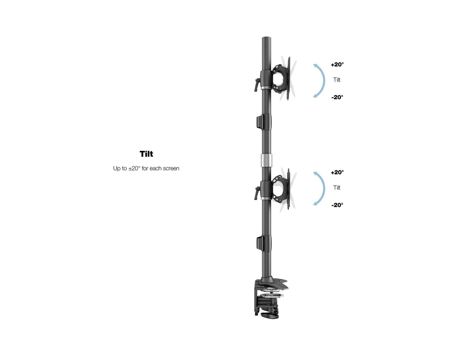 Multibrackets M VESA 6-Screen Vertical Desk Clamp Mount for 24"–34" Monitors | 7350105212741