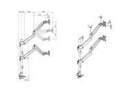 Multibrackets M VESA Basic Dual Stacked Pole Monitor Mount for 15"–34" Monitors | 7350105214288