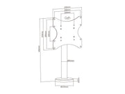 Multibrackets M VESA Bolt Down Tabletop TV Mount for 23"–43" Screens | 7350105214400 Mount Stand Multibrackets