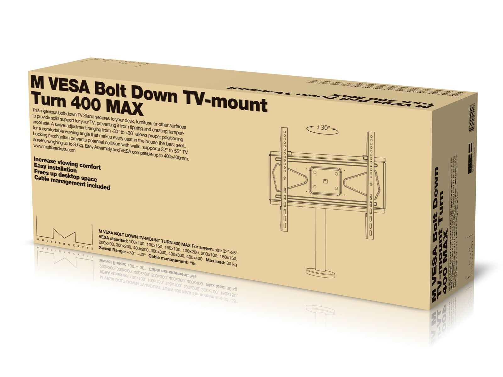 Multibrackets M VESA Bolt Down Tabletop TV Mount for 32"–55" Screens | 7350105214417 Mount Stand Multibrackets