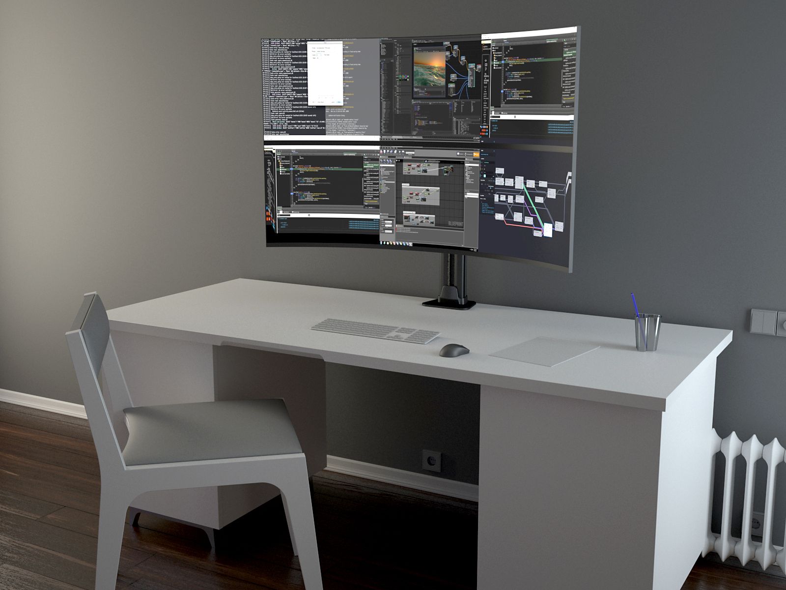 Multibrackets M VESA Deskmount HD Dual Vertical Monitor Arm for 32"–57" Ultrawide Monitors | 7350105210556