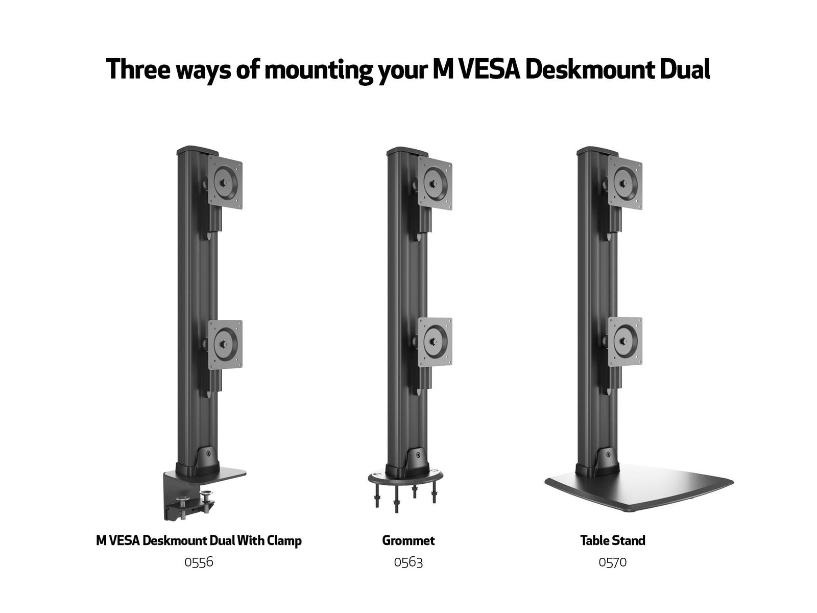Multibrackets M VESA Deskmount HD Dual Vertical Monitor Arm for 32"–57" Ultrawide Monitors | 7350105210556