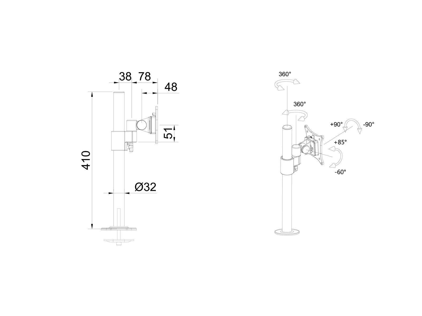 Multibrackets M VESA Deskmount Lockable Tablet & iPad Stand for 7"-14.6" Tablets | 7350105212796 Tablet Mount Multibrackets