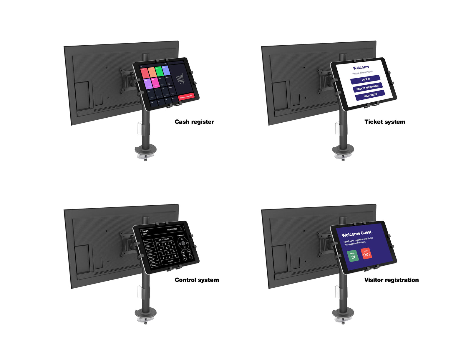 Multibrackets M VESA Dual B2B Lockable Tablet & Monitor Mount for 7"-14.6" | 7350105212819 Tablet Mount Multibrackets