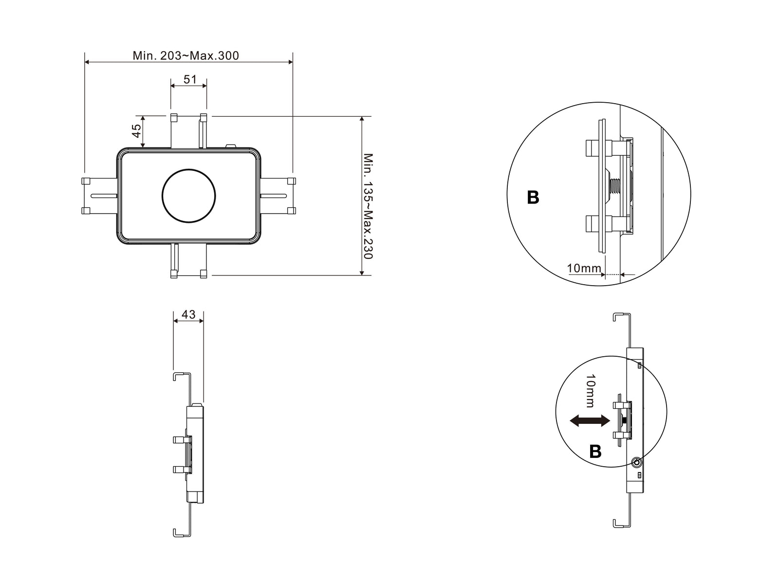 Multibrackets M VESA Dual B2B Lockable Tablet & Monitor Mount for 7"-14.6" | 7350105212819 Tablet Mount Multibrackets