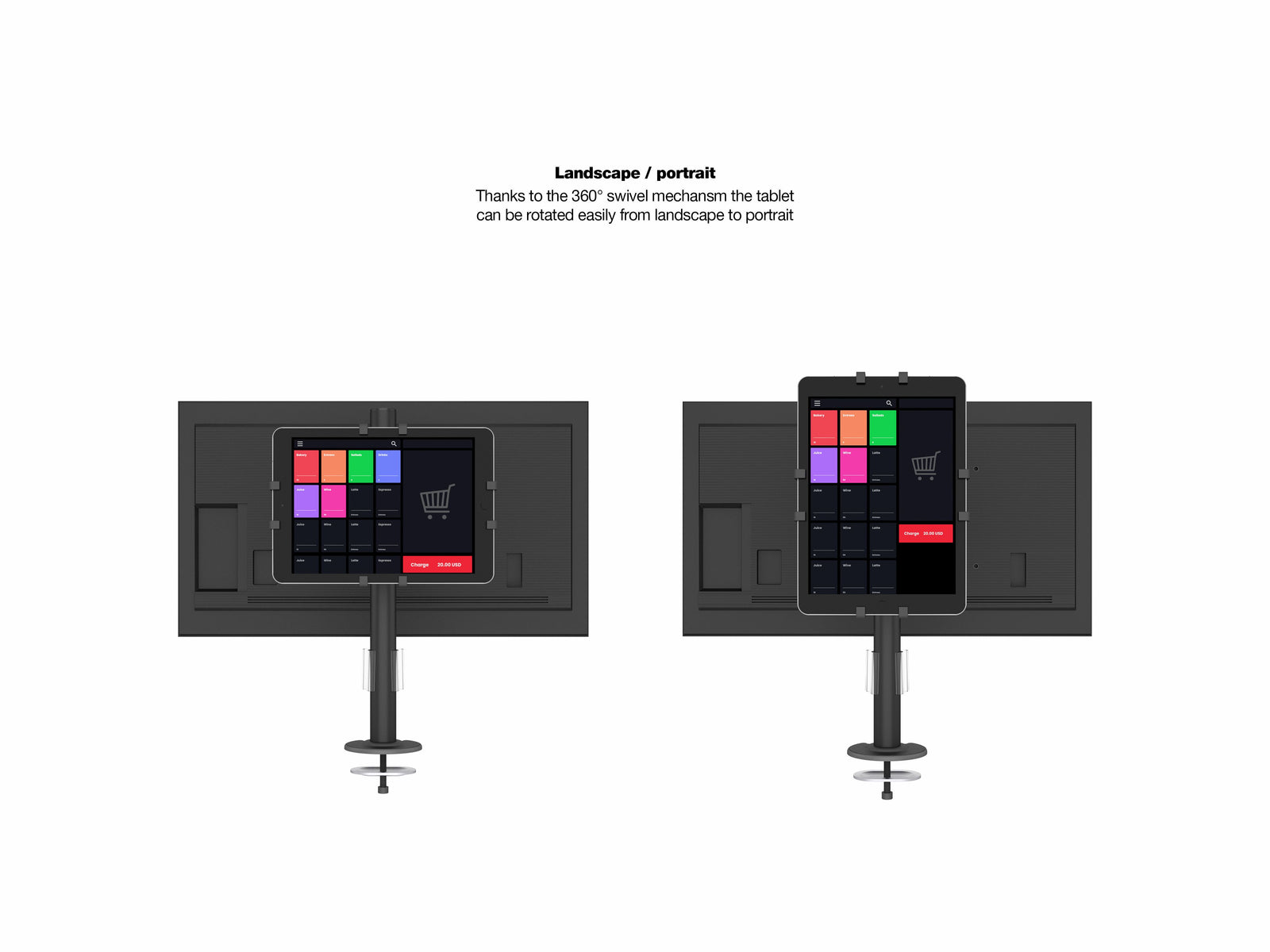 Multibrackets M VESA Dual B2B Lockable Tablet & Monitor Mount for 7"-14.6" | 7350105212819 Tablet Mount Multibrackets