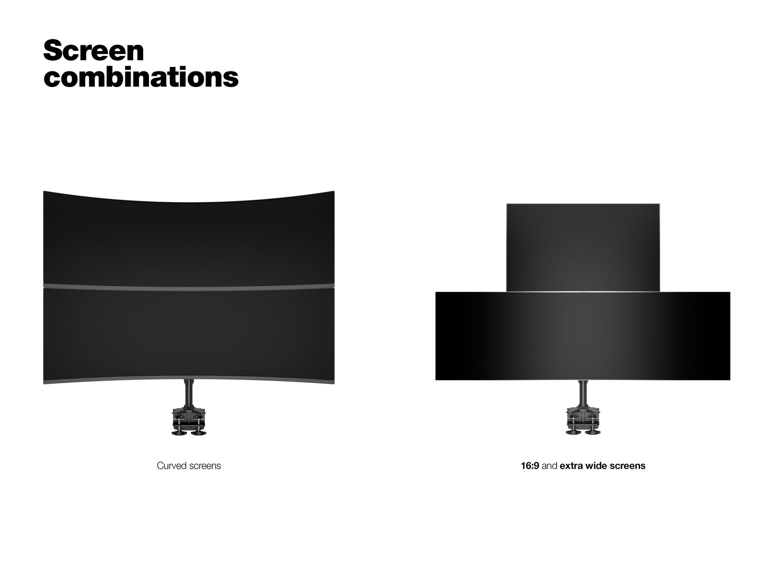 Multibrackets M VESA Dual Vertical Desk Clamp Monitor Mount for 24"–34" Monitors | 7350105212727