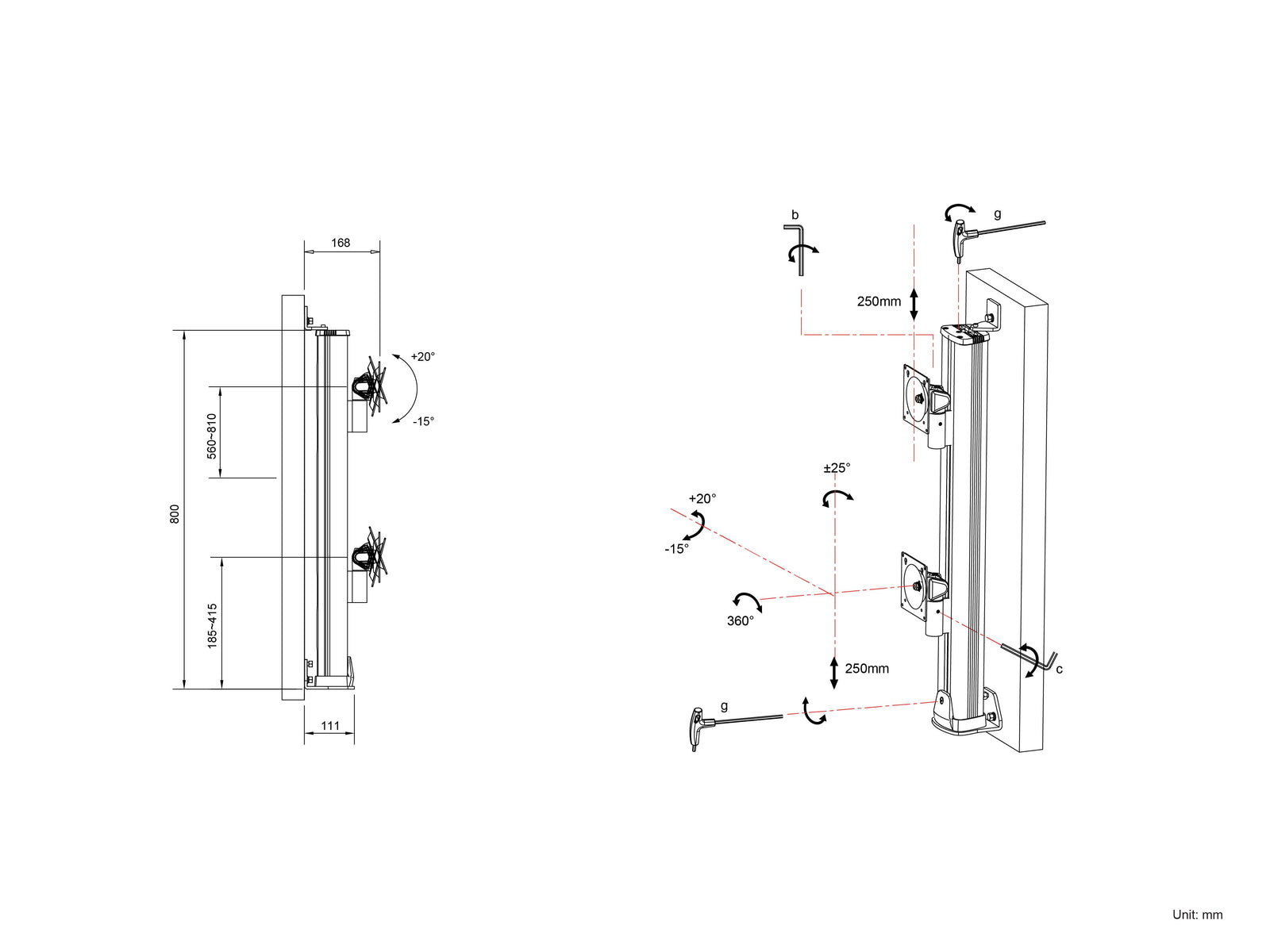 Multibrackets M VESA Dual Vertical Monitor Mount for 32"–57" Widescreen Monitors | 7350105214387